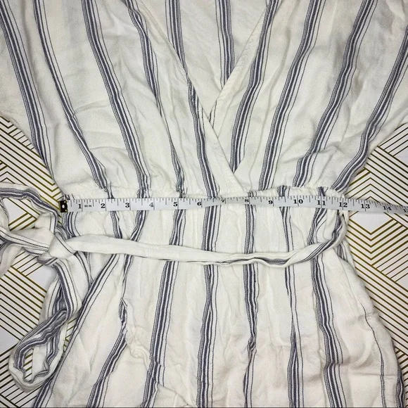 Lulus Climb Aboard Grey and White Striped Romper! - Picture 6 of 12